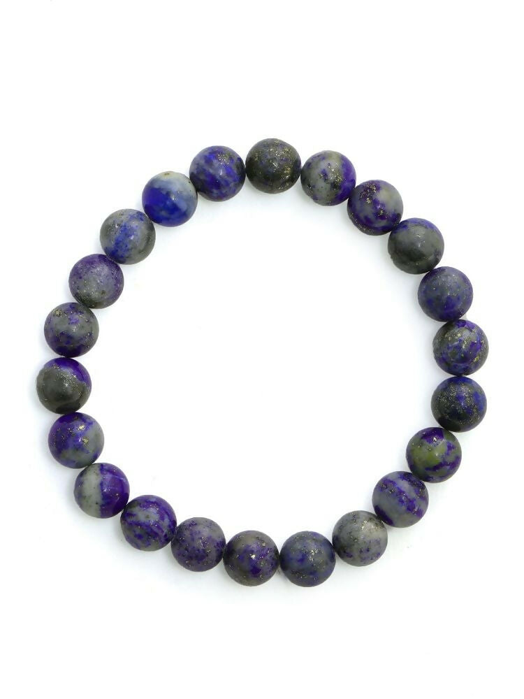 Lapis Lazuli Blue Tined Crystal Beads Bracelet - Ruby Raang | Swadesiicart