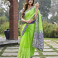Vamsee Srivani Chikankari Green Organza Silk Saree - Swadesiicart