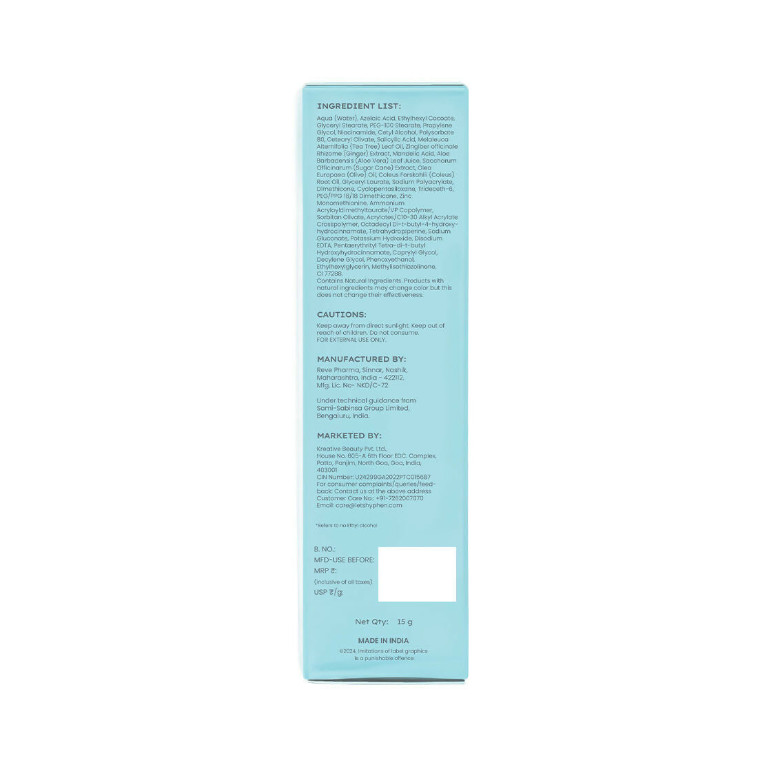 Hyphen By Kriti Sanon Acne Fix Spot Corrector, Shrinks Active Acne, Soothes Skin | Swadesiicart