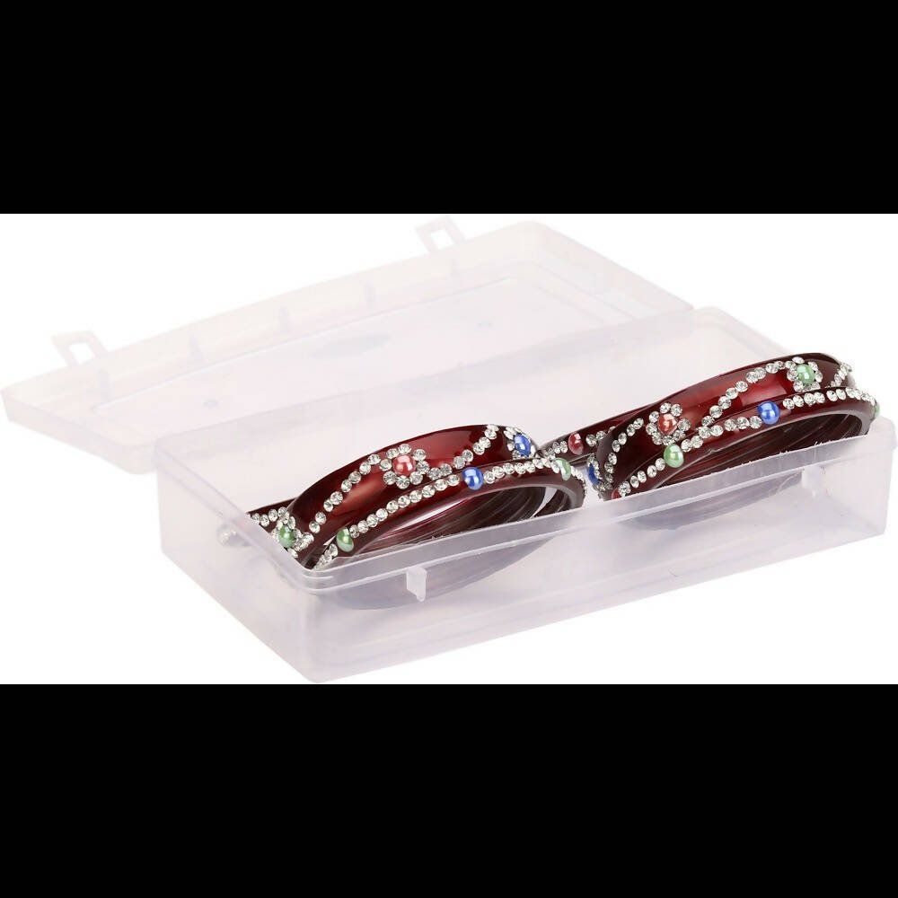 Afast Bridal Wedding & Party Fashionable Colorful Glass Bangle/Kada Set, Pack Of 12 - Yellow, Maroon - Swadesiicart