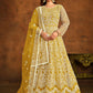 Yellow All Over Embroidered Net Wedding Anarkali Suit - Emponline | Swadesiicart