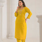 Ethnic Festive Wear Viscose Chanderi Yellow Stitched Suit With Dupatta - Tanisha | Swadesiicart