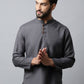 Even Apparels Grey Color Pure Cotton Men's Kurta With Side Placket (SLD1202) | Swadesiicart