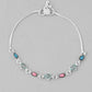 VOJ Set of 2 Silver Plated Heart Shaped Meenakari Anklet - Swadesiicart