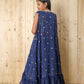 Aayaa Designer Printed Silk Embroidery Kids Lehenga Choli - Blue