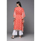 Ahalyaa Women's Traditional wear Kurta Set - Rust | Swadesiicart