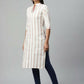 Ahalyaa Womens Off White Color Pure Cotton Printed Kurtas | Swadesiicart