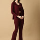 Myshka Women's Magenta Solid Coat With Trousers - Swadesiicart