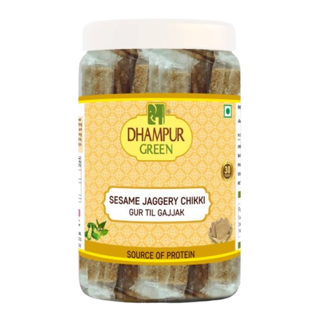 Dhampur Green Sesame Jaggery Chikki | Swadesiicart