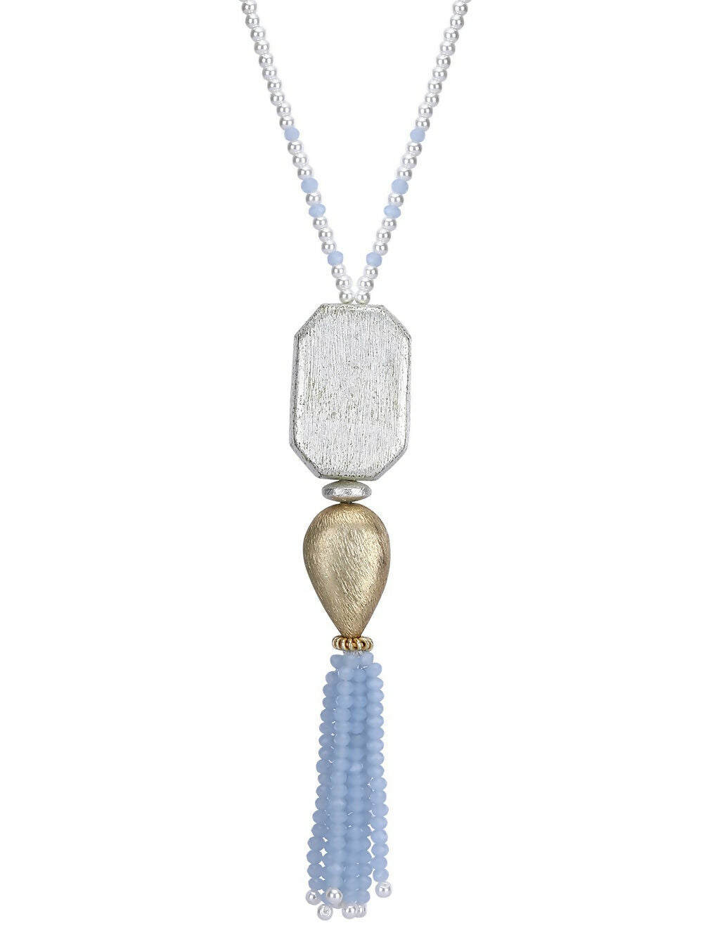 Joban Fashion Women Long Pattern Silver Tone Brass Necklace | Swadesiicart