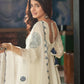 The52 CreamWomen's Gorgeous Embroidered Vichitra Silk Fabric Flared Kurta Pant with Dupatta Set - Swadesiicart