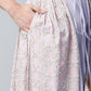 Ahalyaa Womens Powder Blue Crepe Floral Dress | Swadesiicart