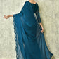 Blue Silk Stripe Saree With Blouse Piece - Purvi