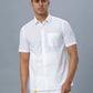 Ramraj Cotton Mens Half Sleeve Formal 100 % Cotton White Shirt | Swadesiicart