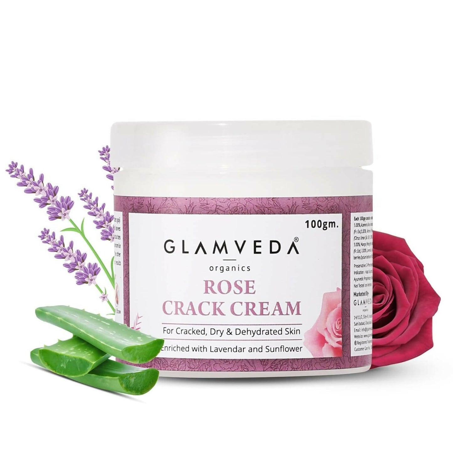 Glamveda Rose Hand & Foot Crack Cream - Swadesiicart