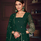 Jyoti Fashion Women's Golden & Bottle Green Georgette Embroidered Anarkali Kurta Pant Set With Dupatta | Swadesiicart