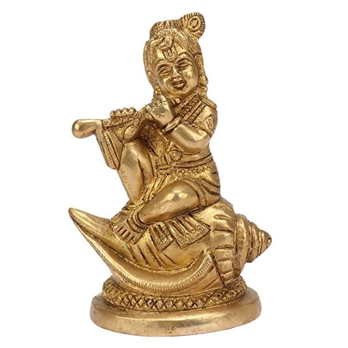 Artvarko Brass Bal Lord Krishna Bhagwan Idol - Swadesiicart