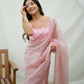 Vamsee Vijaysitara Baby Pink Organza Saree - Swadesiicart