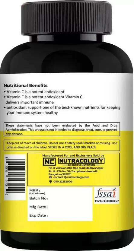 Nutracology Vitamin C 1000mg with Citrus Bioflavonoids for Immunity & Glowing Skin Tablets | Swadesiicart
