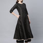 Ahalyaa Women Black Poly Silk Gold Printed Anarkali Kurta Palazzo Set With Dupatta | Swadesiicart