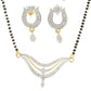 AanyaCentric Gold-Polished Mangalsutra Pendant Earring Set & Silver Plated Anklet