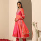 Pomcha Jaipur Pink Gul Bahaar Anarkali Set | Swadesiicart