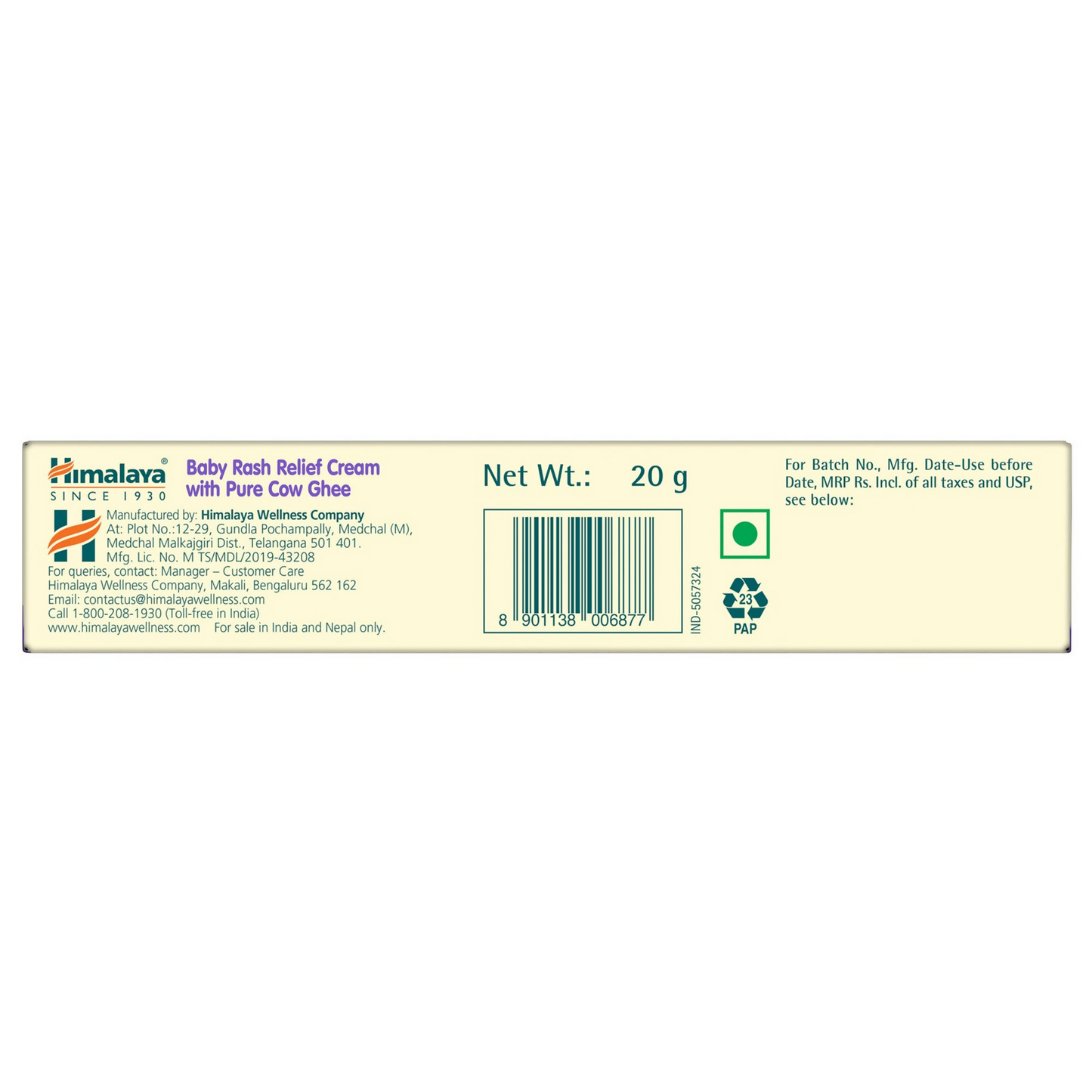 Himalaya Herbals Baby Rash Relief Cream with Pure Cow Ghee | Ayurvedic Healing Cream for Diaper Rash - Swadesiicart