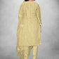 Beige Heavy Organza Silk Embroidered Unstitched Dress Material - Amara