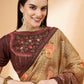Beige Georgette Resham And Sequins Embroidery, Mukaish Studded Work Saree - Norita Hit Design - Swadesiicart