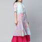 Ahalyaa Women Sea Green Floral Printed Top With Kurta | Swadesiicart