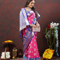 Lorenvalley Fashion Pink Organza Silk Woven Design with Meenakari Weaving Saree - Swadesiicart
