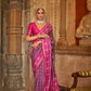 Magenta Banarasi Weaving, Ultra Aqua Finish, Zari Work Banarasi Silk Saree - Rath Kunti - Swadesiicart