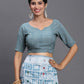 Shree Shyam Fashion Linen Cotton Sky Blue Saree