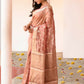 Joban Fashion Rose Gold Pure Banarasi Tissue Saree | Swadesiicart