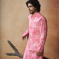 Botanical Architecture Traditional Printed Silk Nehru Jacket Set by Hilo Design