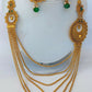 Green Kemp Layer mugappu Necklace Set - Swadesiicart