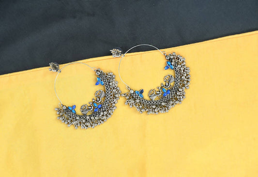 Mominos Fashion Johar Kamal Peacock Design Chandbali Earrings For Women - Mominos Fashion