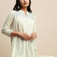 White Rayon Embroidered Top - Tarini - Swadesiicart