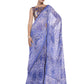 Blue Georgette Floral Printed Saree With Unstitched Blouse Piece - Rajal