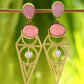 Joban Fashion Women Pink Stone Matte Gold Earrings | Swadesiicart
