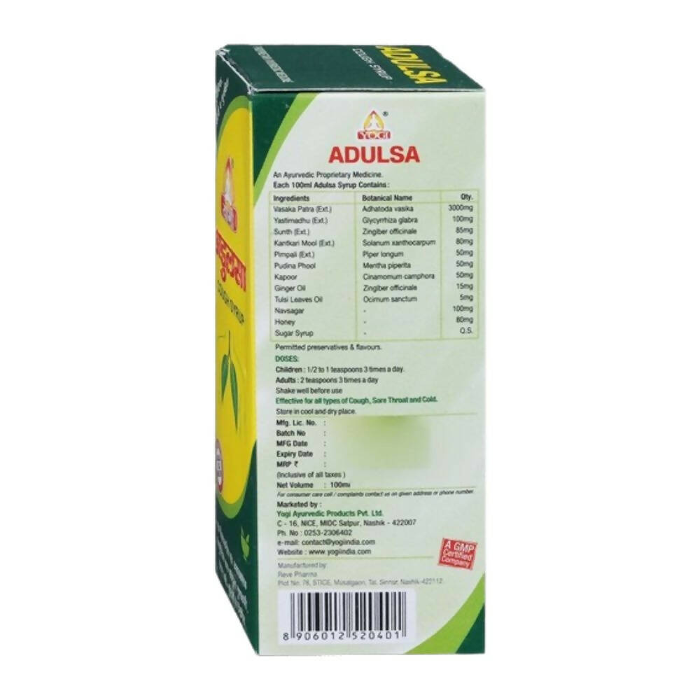 Yogi Adulsa Ayurvedic Cough Syrup - Swadesiicart