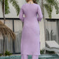 The52 Lavender Women's Beautiful Thread work Rayon Fabric with Straight Kurta, Pant and Dupatta Set - Swadesiicart