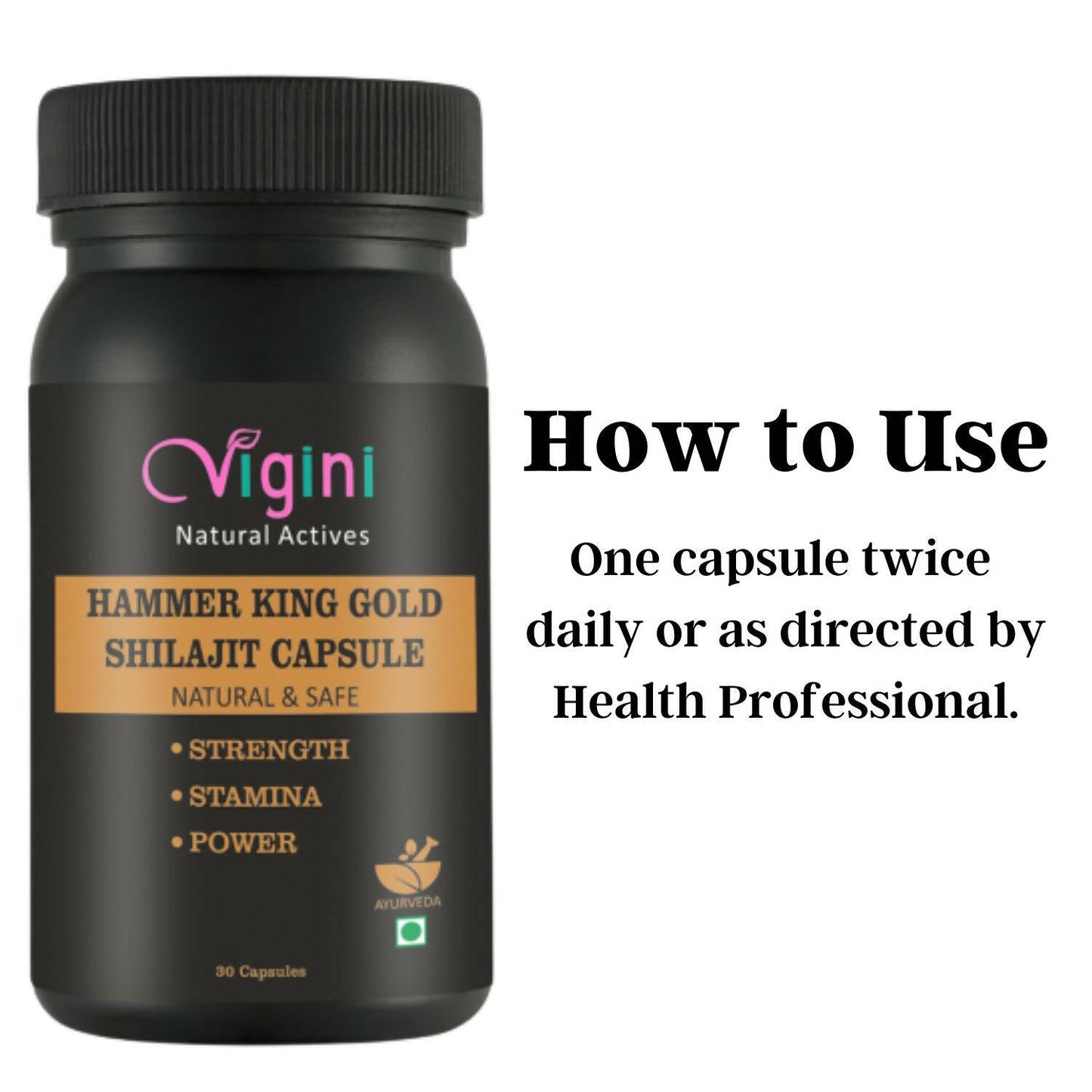 Vigini Natural Hammer King Gold Sj Capsule for Men | Swadesiicart