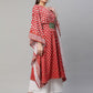 Ahalyaa Women Maroon Crepe Digital Printed Flared Sleeve Kaftan Kurta | Swadesiicart