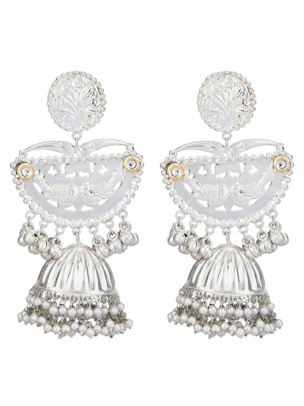 Joban Fashion Women Ghungroo Style Silver Tone Jhumka | Swadesiicart