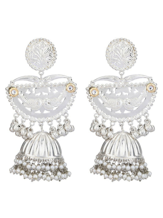 Joban Fashion Women Ghungroo Style Silver Tone Jhumka | Swadesiicart