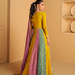Lorenvalley Fashion Yellow Faux Georgette Embroidery with Sequince Work Gown Stitched | Swadesiicart