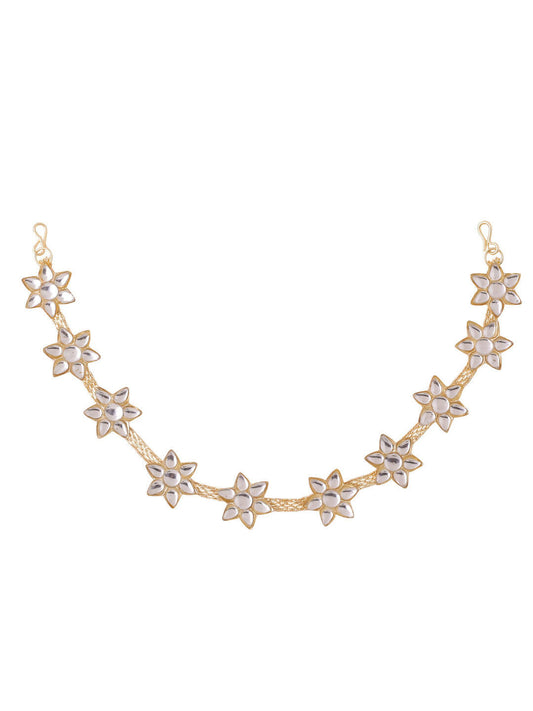NVR Women's Gold-Polished Traditional Trending Matha Patti | Swadesiicart