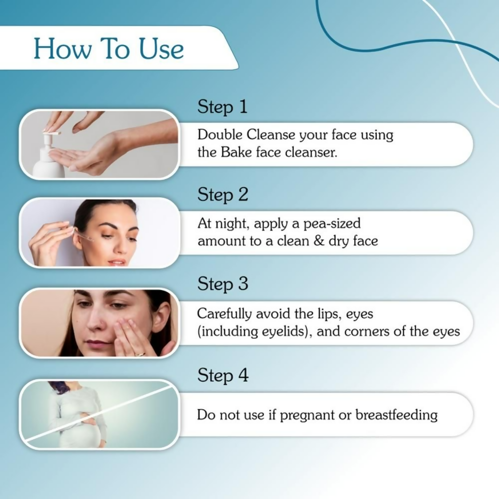 Bake 0.3% Retinol Beginner Friendly Face Serum With 2% Multi Peptide & Vitamin E | Swadesiicart