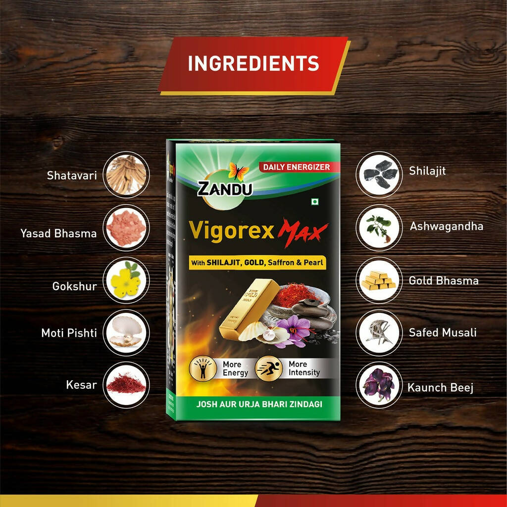 Zandu Vigorex Max Capsules - Swadesiicart